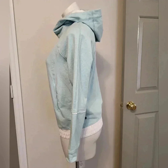 Lululemon All Good Pullover French Terry Aqua Heather Tranquil Blue Hoodie(6) - Picture 5 of 10